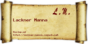 Lackner Manna névjegykártya